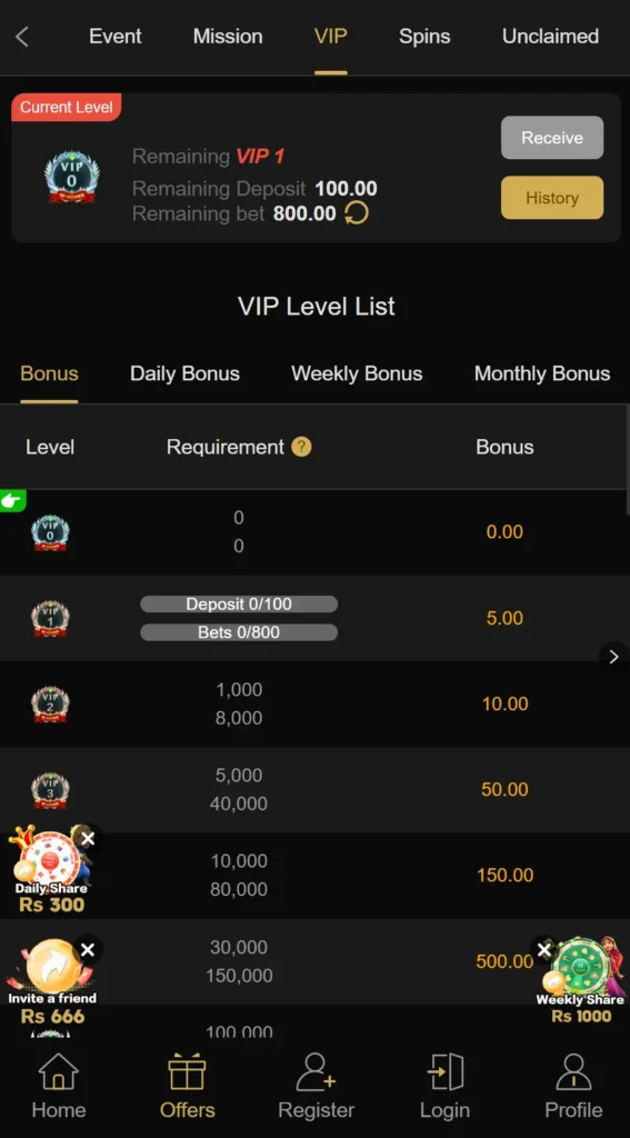 666P Game VIP Section